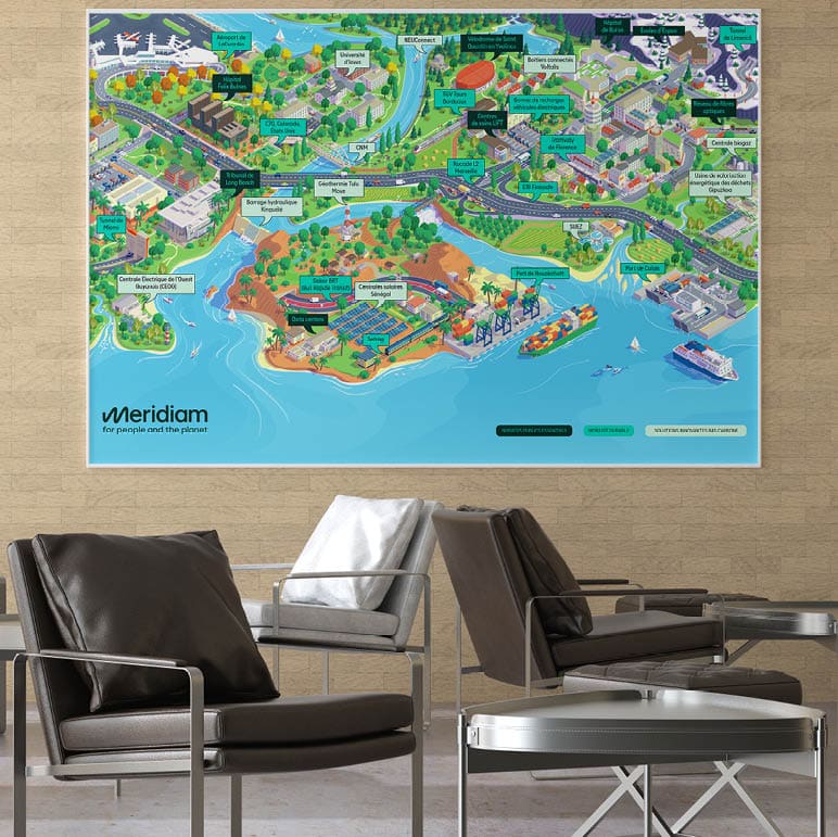 Poster Frame in living room Psd Mockup